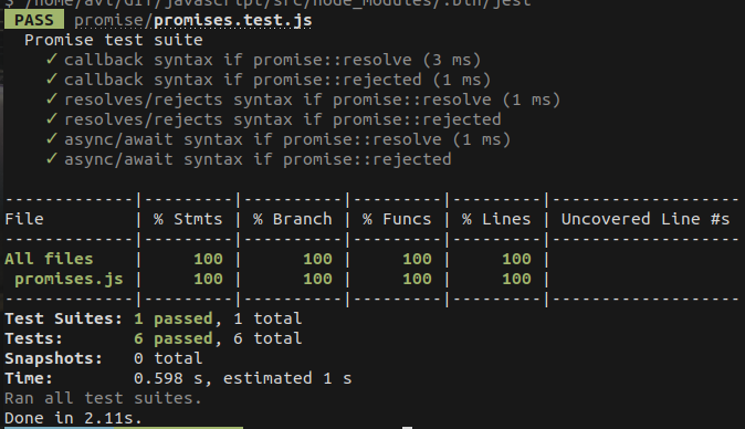 jest unittest report with code coverage
