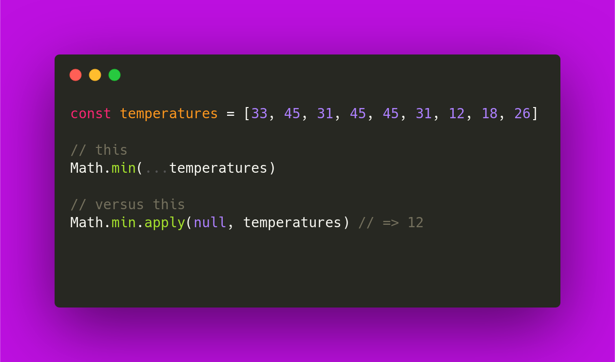 Function spread operator