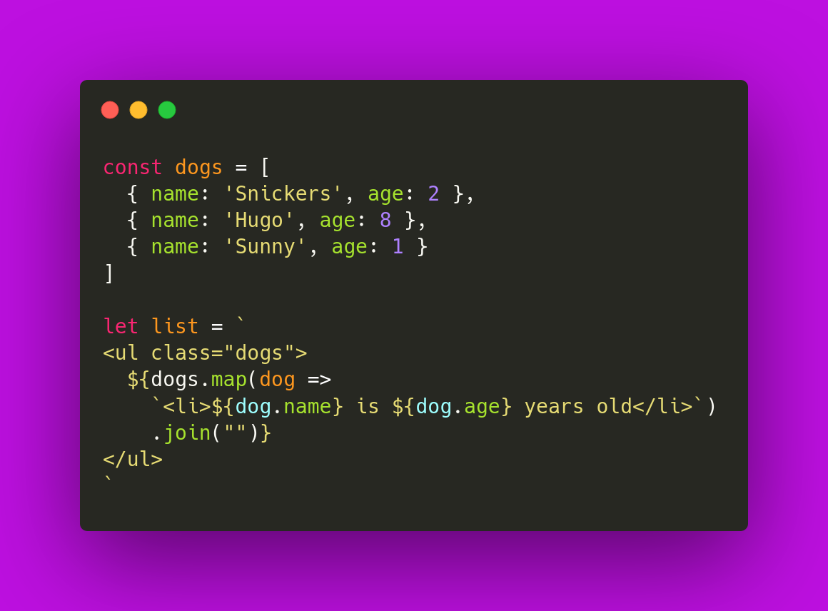 tagged template literal